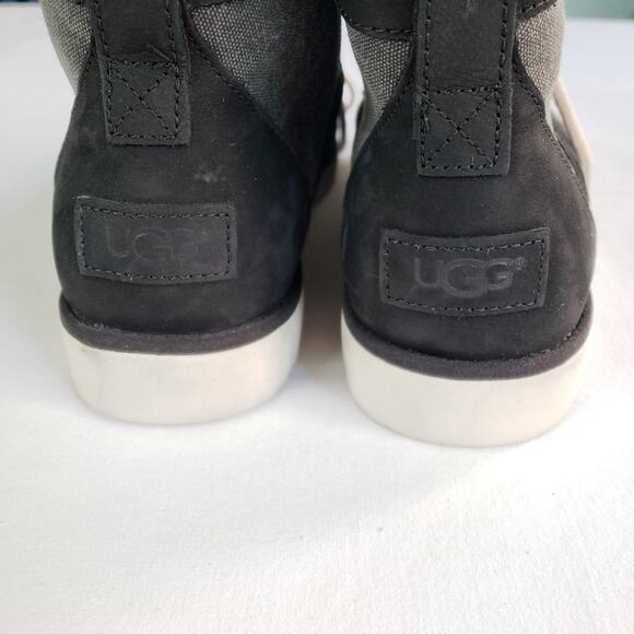 Ugg gray denim leather hi top laceup boots women's size 10 NWOT. - Picture 4 of 8